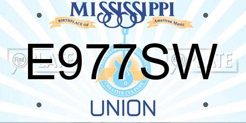 E977SW Mississippi License Plate