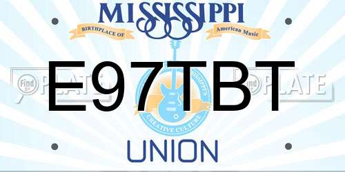 E97TBT Mississippi License Plate