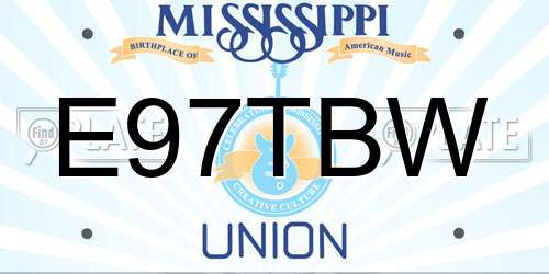 E97TBW Mississippi License Plate