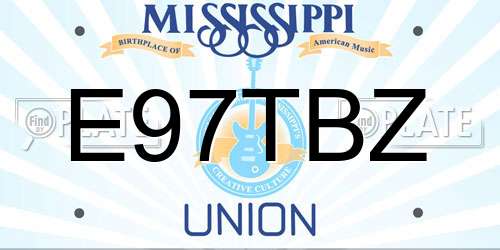 E97TBZ Mississippi License Plate
