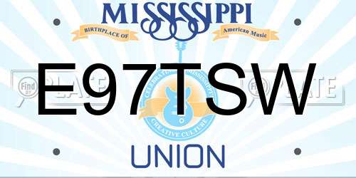 E97TSW Mississippi License Plate