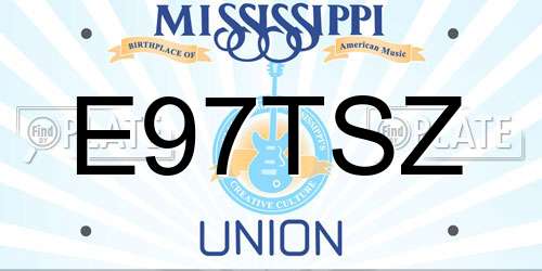 E97TSZ Mississippi License Plate