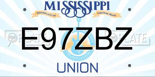 E97ZBZ Mississippi License Plate