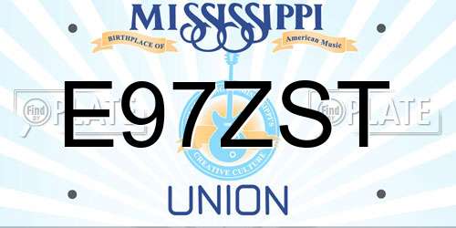 E97ZST Mississippi License Plate