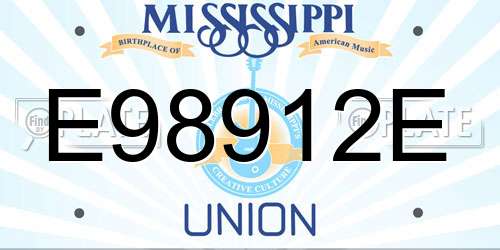 E98912E Mississippi License Plate