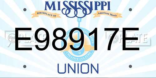 E98917E Mississippi License Plate