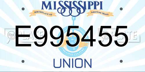 E995455 Mississippi License Plate