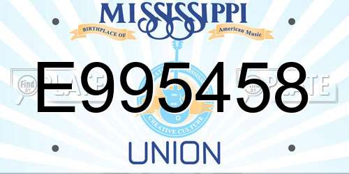 E995458 Mississippi License Plate
