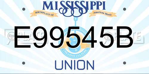 E99545B Mississippi License Plate