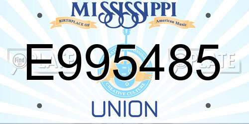 E995485 Mississippi License Plate