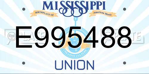 E995488 Mississippi License Plate