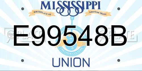 E99548B Mississippi License Plate