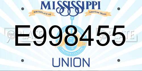 E998455 Mississippi License Plate