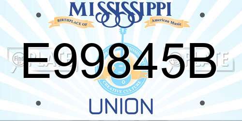 E99845B Mississippi License Plate