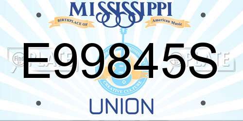 E99845S Mississippi License Plate