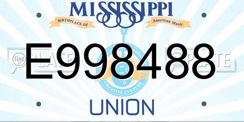 E998488 Mississippi License Plate