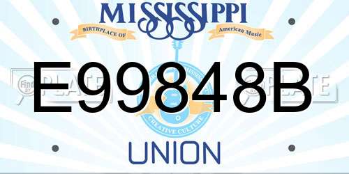 E99848B Mississippi License Plate