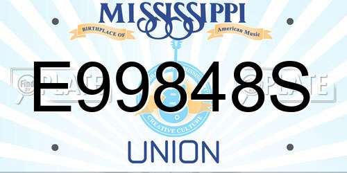 E99848S Mississippi License Plate