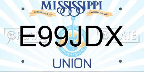 E99JDX Mississippi License Plate