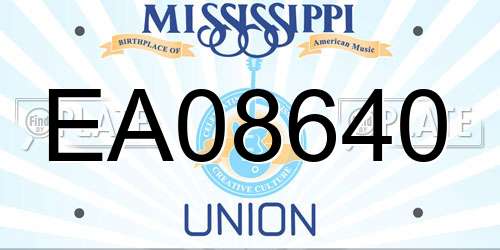 EA08640 Mississippi License Plate