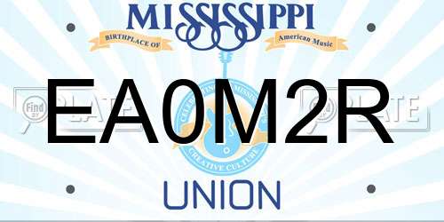 EA0M2R Mississippi License Plate