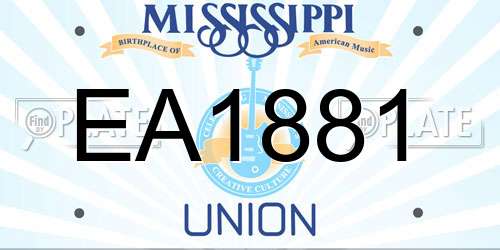 EA1881 Mississippi License Plate