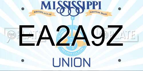 EA2A9Z Mississippi License Plate