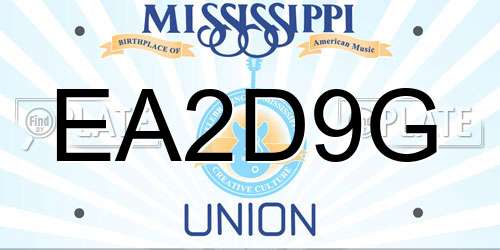 EA2D9G Mississippi License Plate