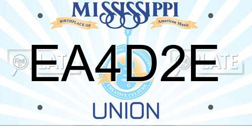 EA4D2E Mississippi License Plate