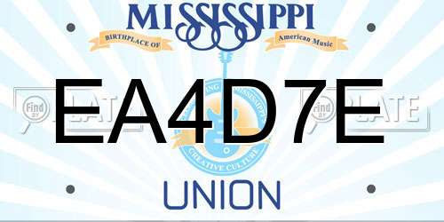EA4D7E Mississippi License Plate