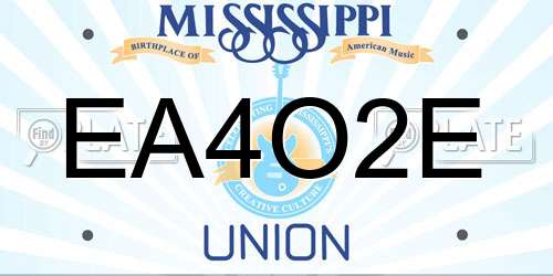 EA4O2E Mississippi License Plate