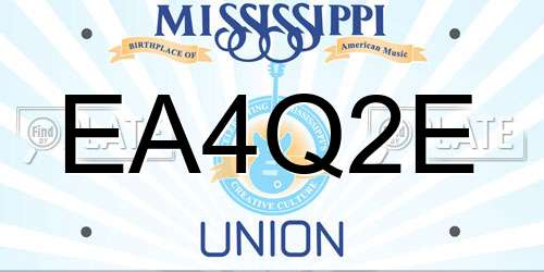 EA4Q2E Mississippi License Plate