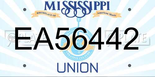 EA56442 Mississippi License Plate
