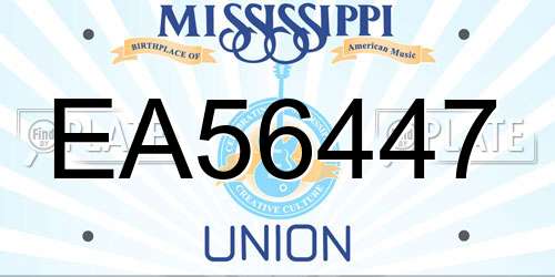 EA56447 Mississippi License Plate