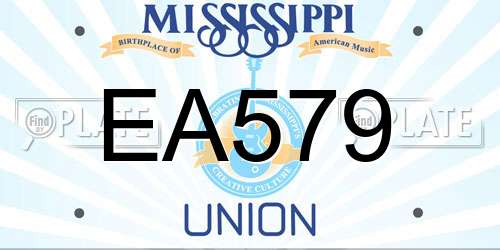 EA579 Mississippi License Plate