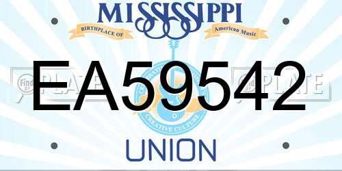 EA59542 Mississippi License Plate