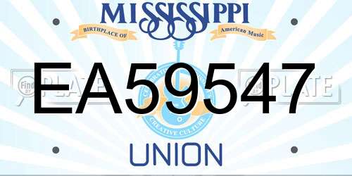 EA59547 Mississippi License Plate