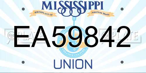 EA59842 Mississippi License Plate