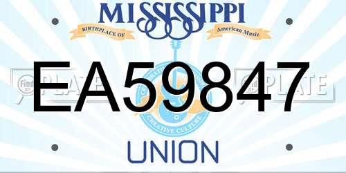 EA59847 Mississippi License Plate