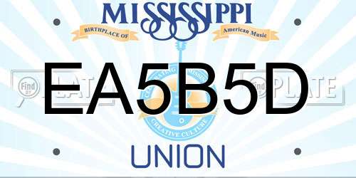 EA5B5D Mississippi License Plate