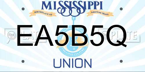 EA5B5Q Mississippi License Plate