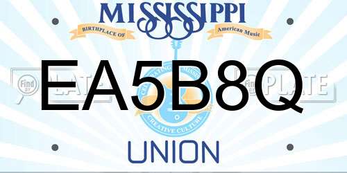 EA5B8Q Mississippi License Plate