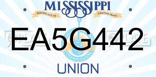 EA5G442 Mississippi License Plate