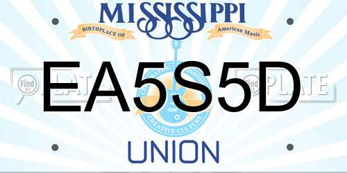 EA5S5D Mississippi License Plate