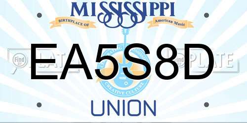 EA5S8D Mississippi License Plate