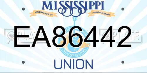 EA86442 Mississippi License Plate