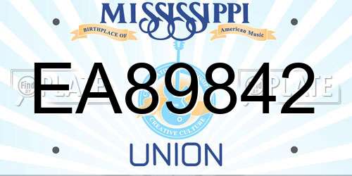 EA89842 Mississippi License Plate