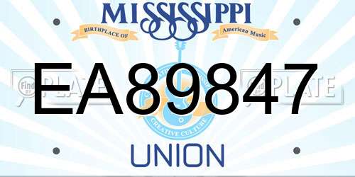 EA89847 Mississippi License Plate