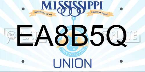 EA8B5Q Mississippi License Plate