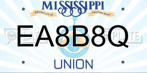 EA8B8Q Mississippi License Plate